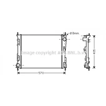 Radiateur, refroidissement du moteur AVA QUALITY COOLING