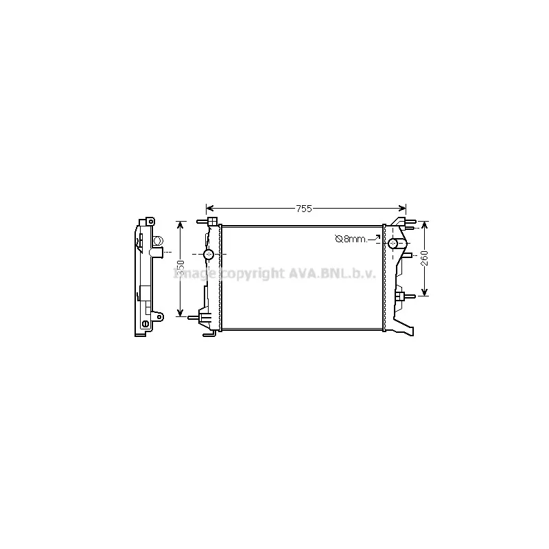 Radiateur, refroidissement du moteur AVA QUALITY COOLING RTA2460