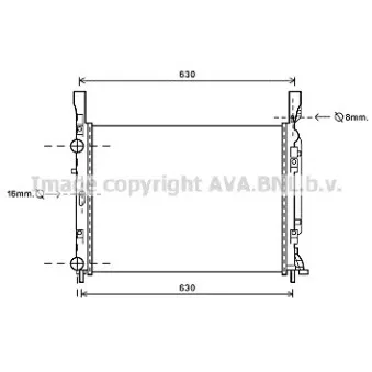 Radiateur, refroidissement du moteur AVA QUALITY COOLING RTA2469