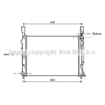 Radiateur, refroidissement du moteur AVA QUALITY COOLING RTA2472