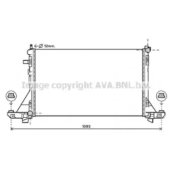 Radiateur, refroidissement du moteur AVA QUALITY COOLING RTA2560