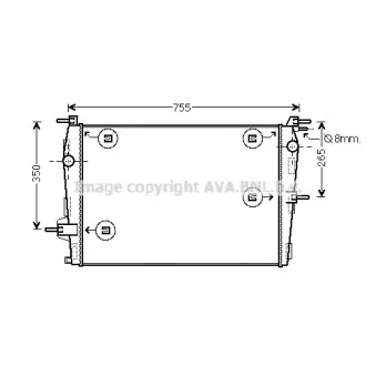 Radiateur, refroidissement du moteur AVA QUALITY COOLING RTA2573