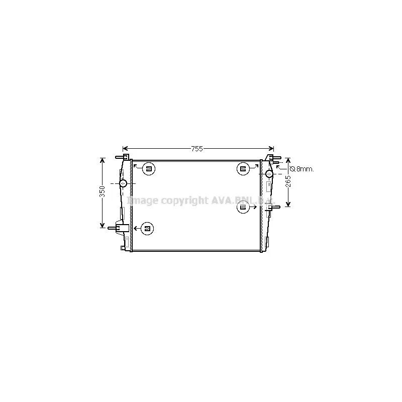 Radiateur, refroidissement du moteur AVA QUALITY COOLING RTA2573