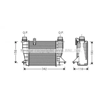 Intercooler, échangeur AVA QUALITY COOLING RTA4553