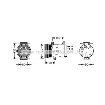 Compresseur, climatisation AVA QUALITY COOLING RTAK367