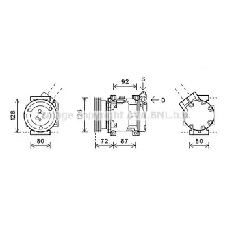 Compresseur, climatisation AVA QUALITY COOLING RTAK468