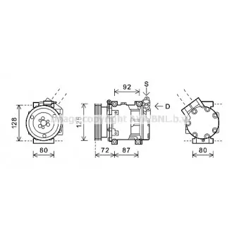 Compresseur, climatisation AVA QUALITY COOLING RTAK479