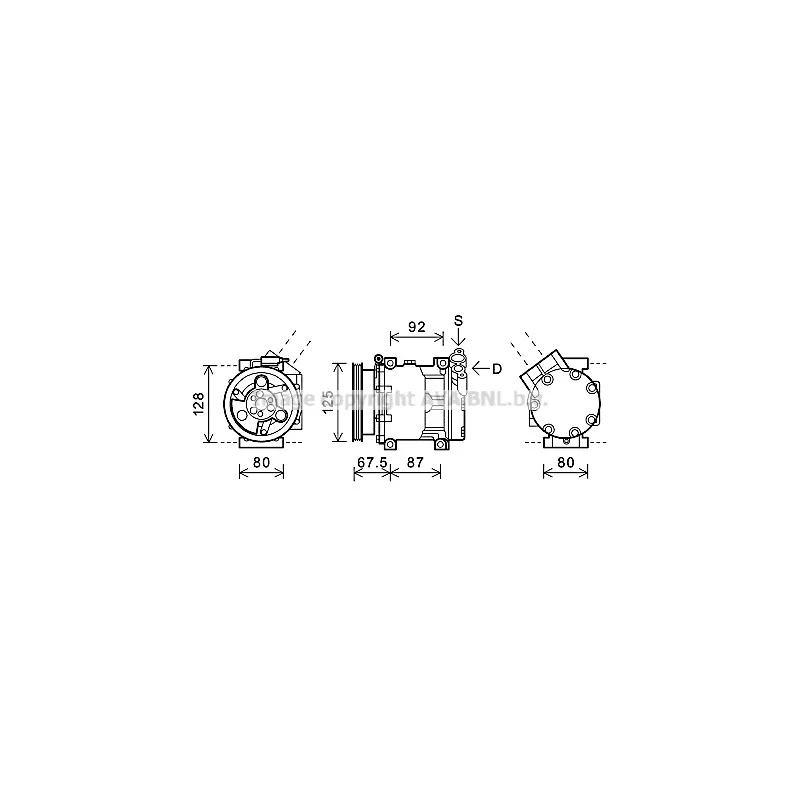 Compresseur, climatisation AVA QUALITY COOLING RTAK619