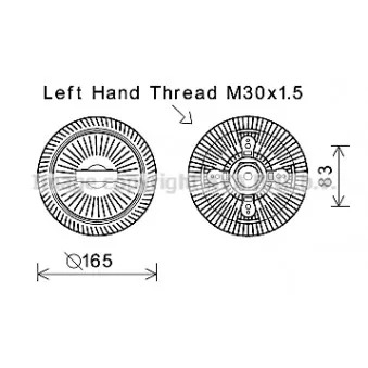 Embrayage, ventilateur de radiateur AVA QUALITY COOLING