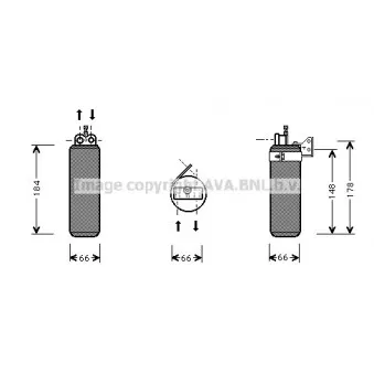 Filtre déshydratant, climatisation AVA QUALITY COOLING RTD019