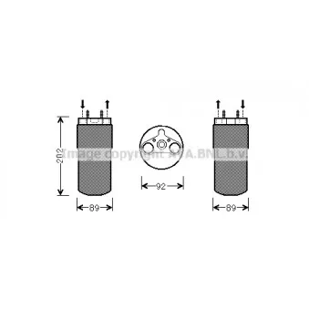 Filtre déshydratant, climatisation AVA QUALITY COOLING RTD556