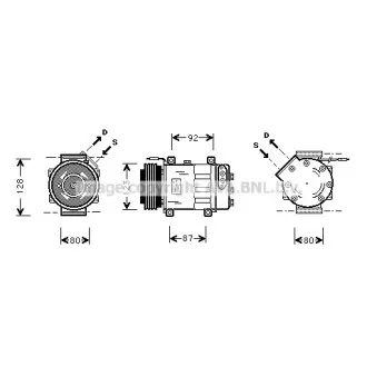 Compresseur, climatisation AVA QUALITY COOLING RTK037
