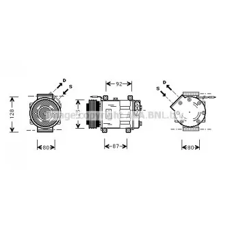 Compresseur, climatisation AVA QUALITY COOLING RTK046