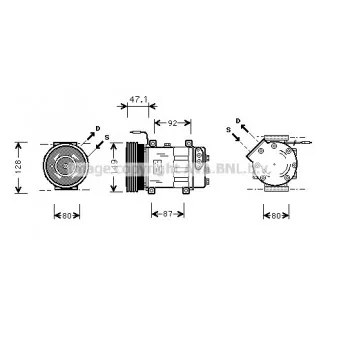 Compresseur, climatisation AVA QUALITY COOLING RTK106