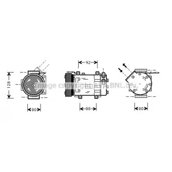 Compresseur, climatisation AVA QUALITY COOLING RTK255