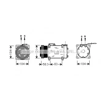 Compresseur, climatisation AVA QUALITY COOLING RTK284