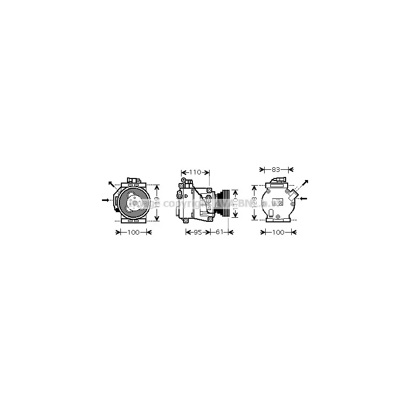 Compresseur, climatisation AVA QUALITY COOLING RTK368