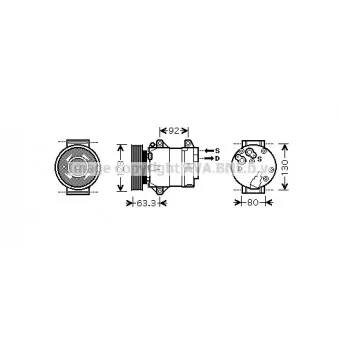 Compresseur, climatisation AVA QUALITY COOLING RTK369
