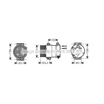Compresseur, climatisation AVA QUALITY COOLING RTK383