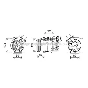 Compresseur, climatisation AVA QUALITY COOLING RTK492