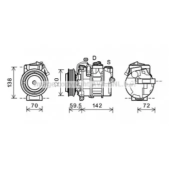 Compresseur, climatisation AVA QUALITY COOLING RTK494