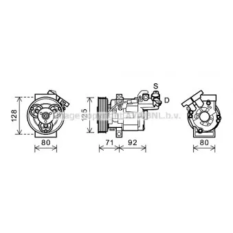 Compresseur, climatisation AVA QUALITY COOLING RTK495