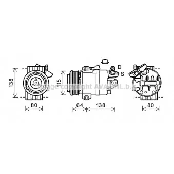 Compresseur, climatisation AVA QUALITY COOLING RTK565