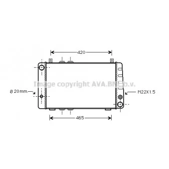 Radiateur, refroidissement du moteur AVA QUALITY COOLING SA2002