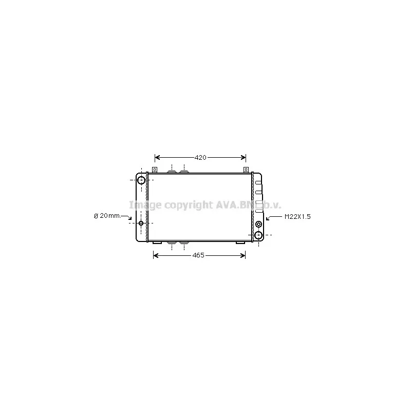 Radiateur, refroidissement du moteur AVA QUALITY COOLING SA2002