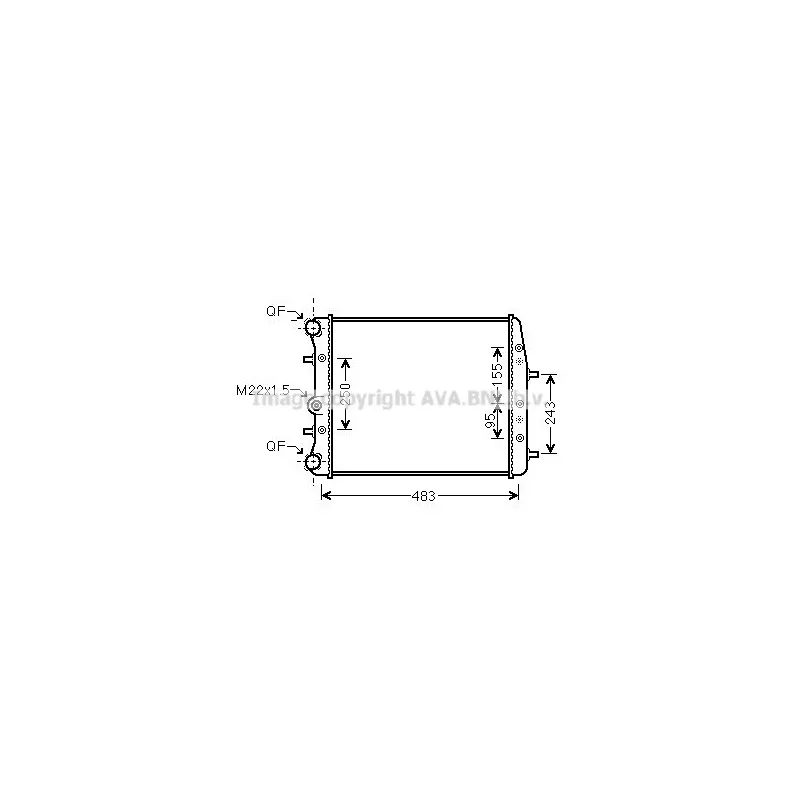 Radiateur, refroidissement du moteur AVA QUALITY COOLING SA2005