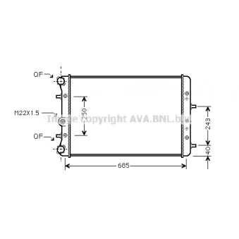 Radiateur, refroidissement du moteur AVA QUALITY COOLING SA2006