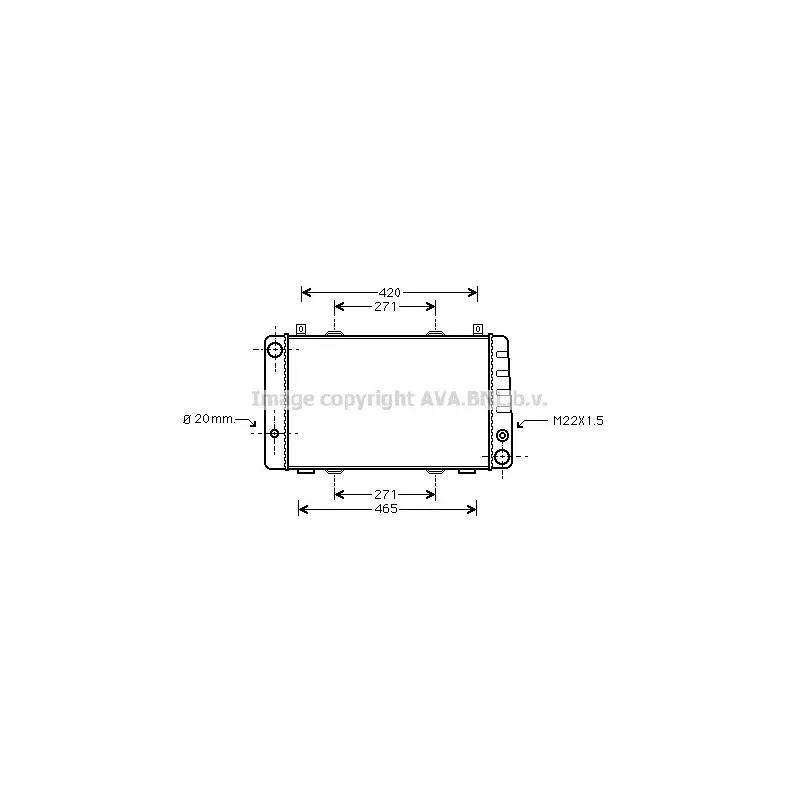 Radiateur, refroidissement du moteur AVA QUALITY COOLING SA2009
