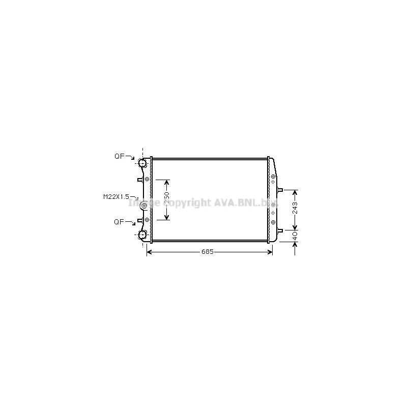 Radiateur, refroidissement du moteur AVA QUALITY COOLING SA2014