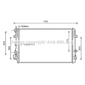 Radiateur, refroidissement du moteur AVA QUALITY COOLING SA2021