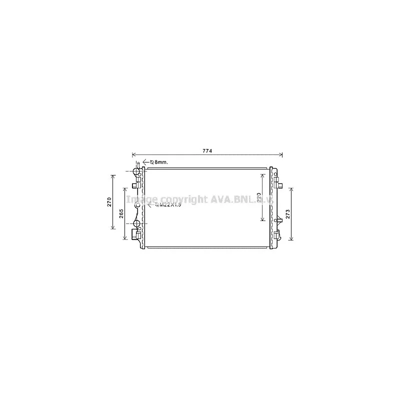Radiateur, refroidissement du moteur AVA QUALITY COOLING SA2021