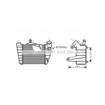 Intercooler, échangeur AVA QUALITY COOLING SA4019