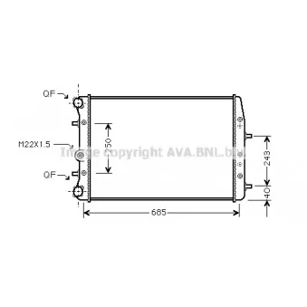 Radiateur, refroidissement du moteur AVA QUALITY COOLING SAA2008