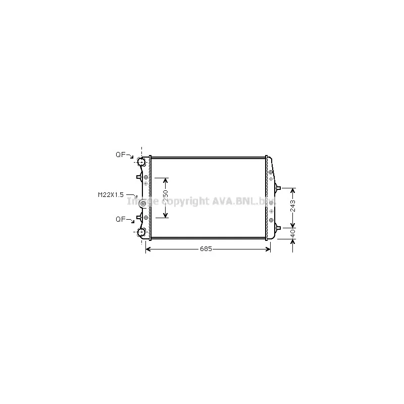 Radiateur, refroidissement du moteur AVA QUALITY COOLING SAA2010