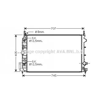 Radiateur, refroidissement du moteur AVA QUALITY COOLING SB2064