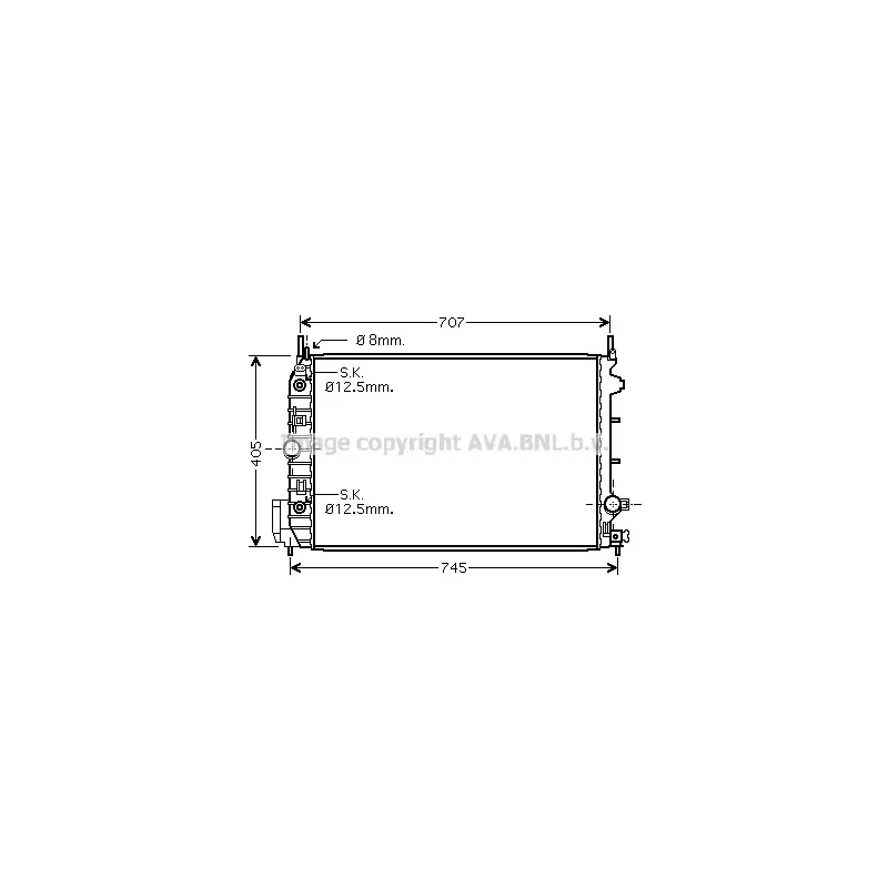 Radiateur, refroidissement du moteur AVA QUALITY COOLING SB2064