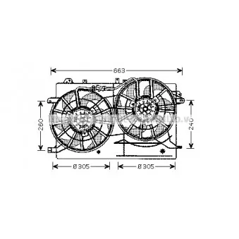 Ventilateur, refroidissement du moteur AVA QUALITY COOLING SB7503