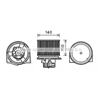 Moteur électrique, pulseur d'air habitacle AVA QUALITY COOLING SB8078