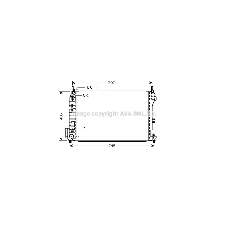 Radiateur, refroidissement du moteur AVA QUALITY COOLING SBA2059