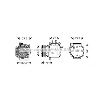 Compresseur, climatisation AVA QUALITY COOLING SBAK053