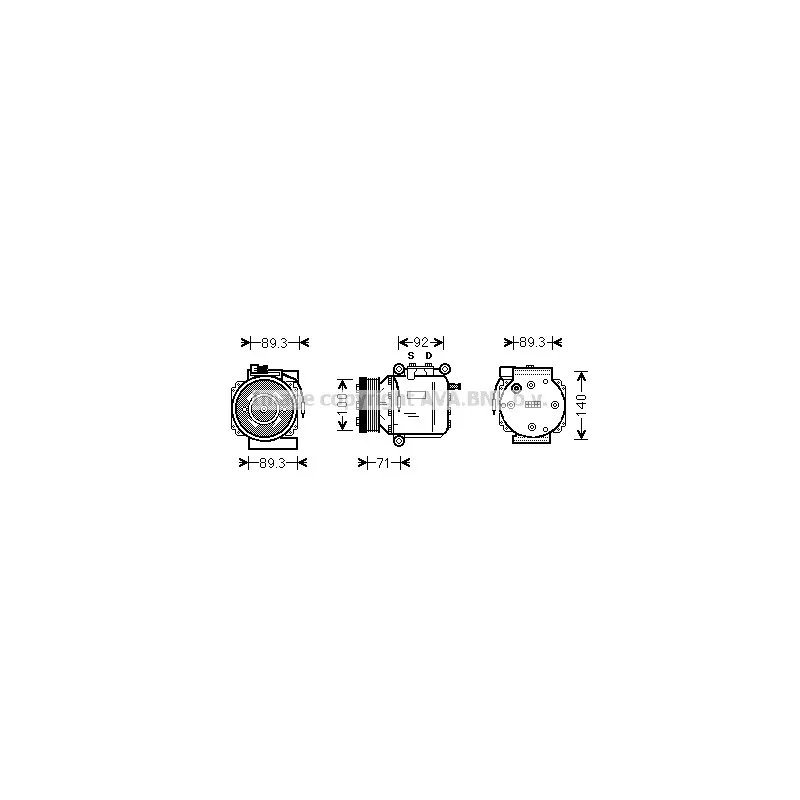 Compresseur, climatisation AVA QUALITY COOLING SBAK053
