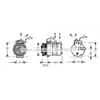 Compresseur, climatisation AVA QUALITY COOLING SBAK065