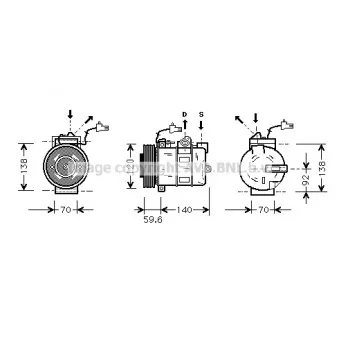 Compresseur, climatisation AVA QUALITY COOLING SBK054
