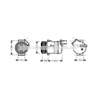Compresseur, climatisation AVA QUALITY COOLING SBK067