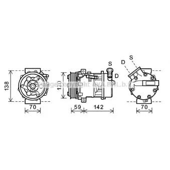 Compresseur, climatisation AVA QUALITY COOLING SBK071