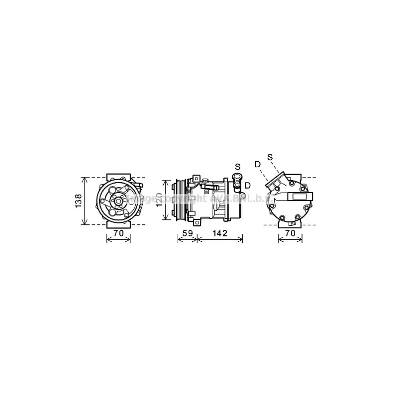 Compresseur, climatisation AVA QUALITY COOLING SBK071